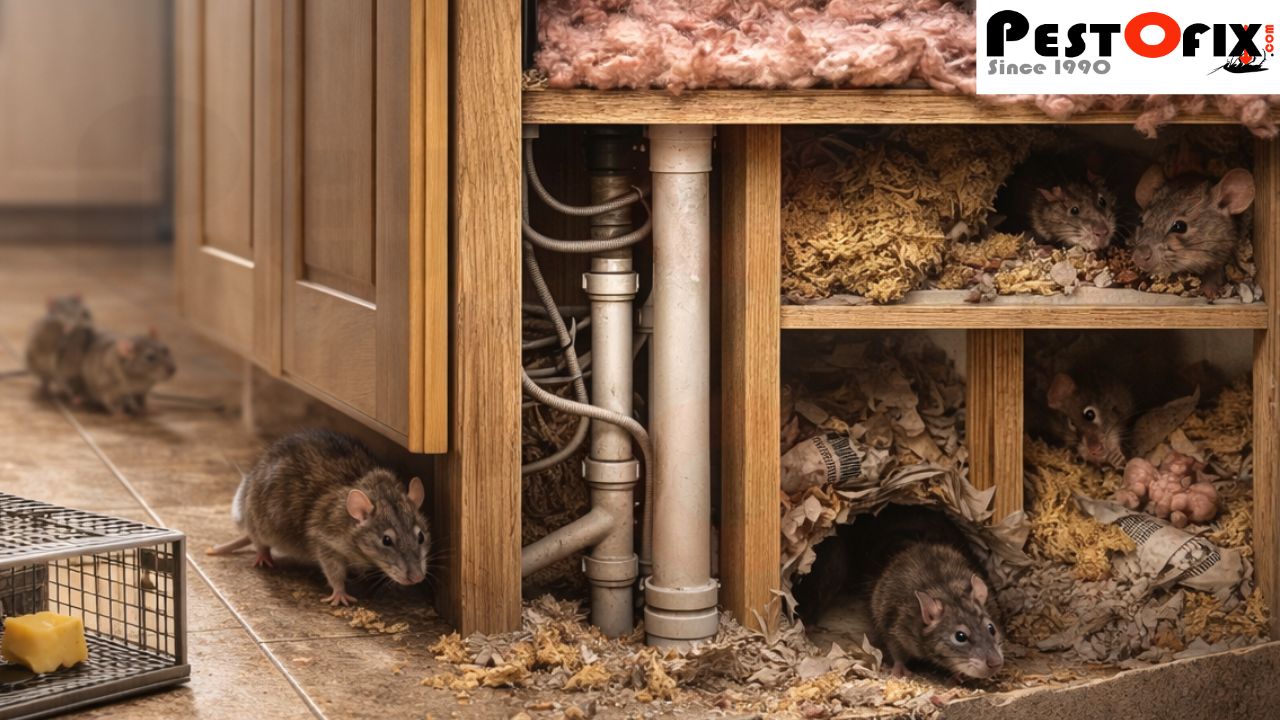 Rat and mice control traps failing because rodents continue nesting inside walls and ceilings