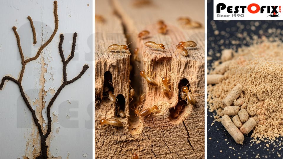 Signs of termite infestation in wooden furniture and walls