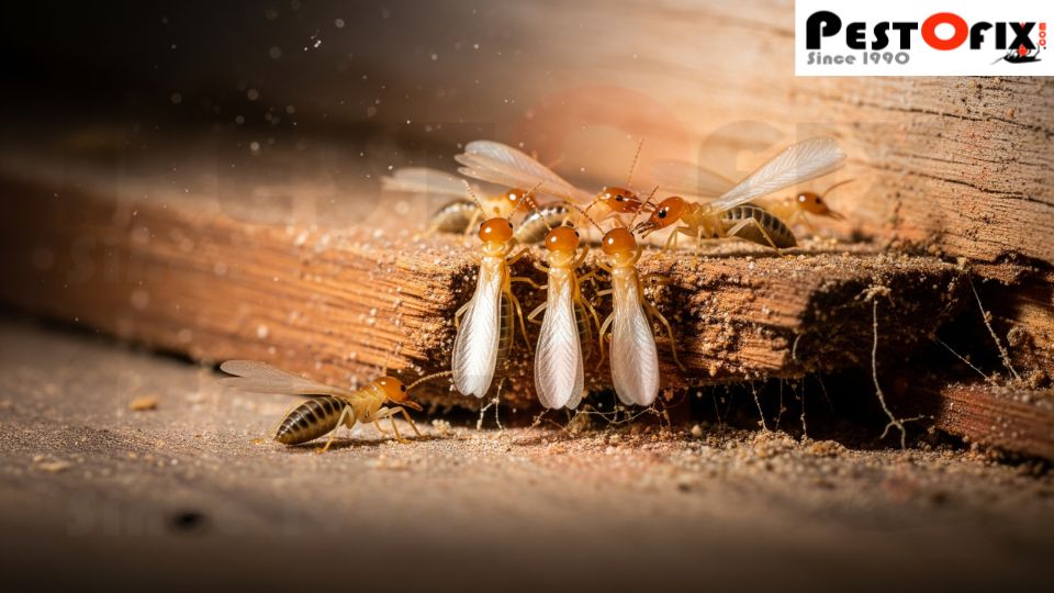 Termites swarming during peak seasonal activity