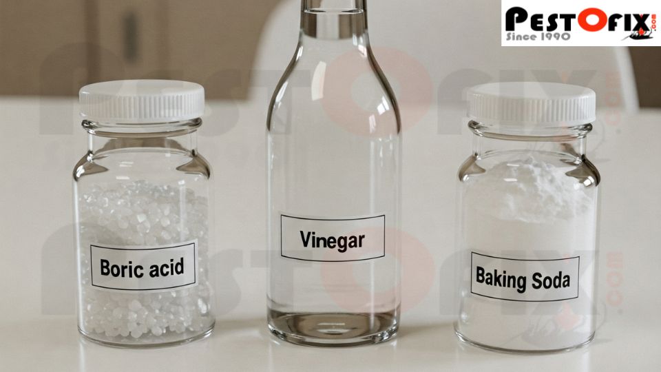 Image of Baking Soda, Vinegar, and Boric Acid
