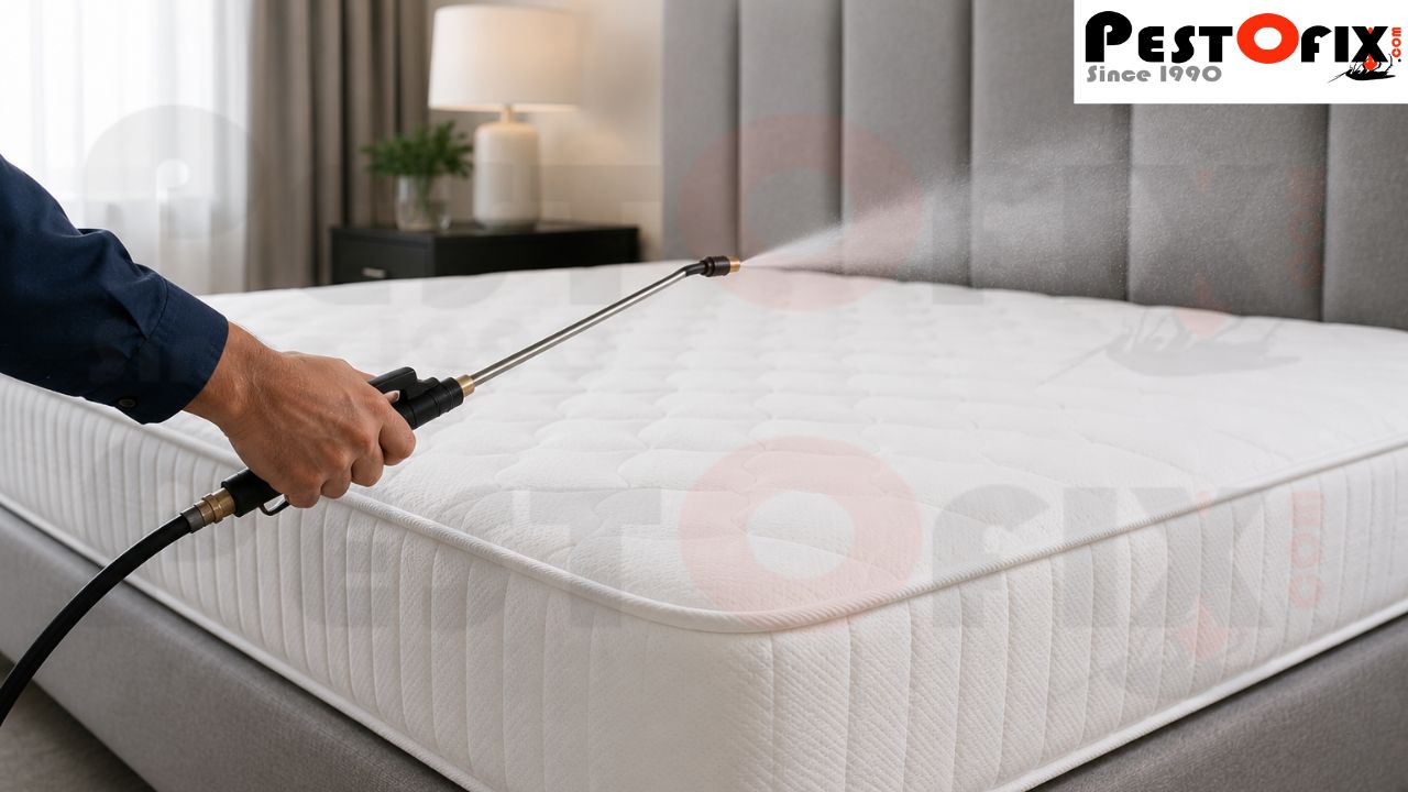 Pestofix technician applying odourless Temprid bed bug treatment