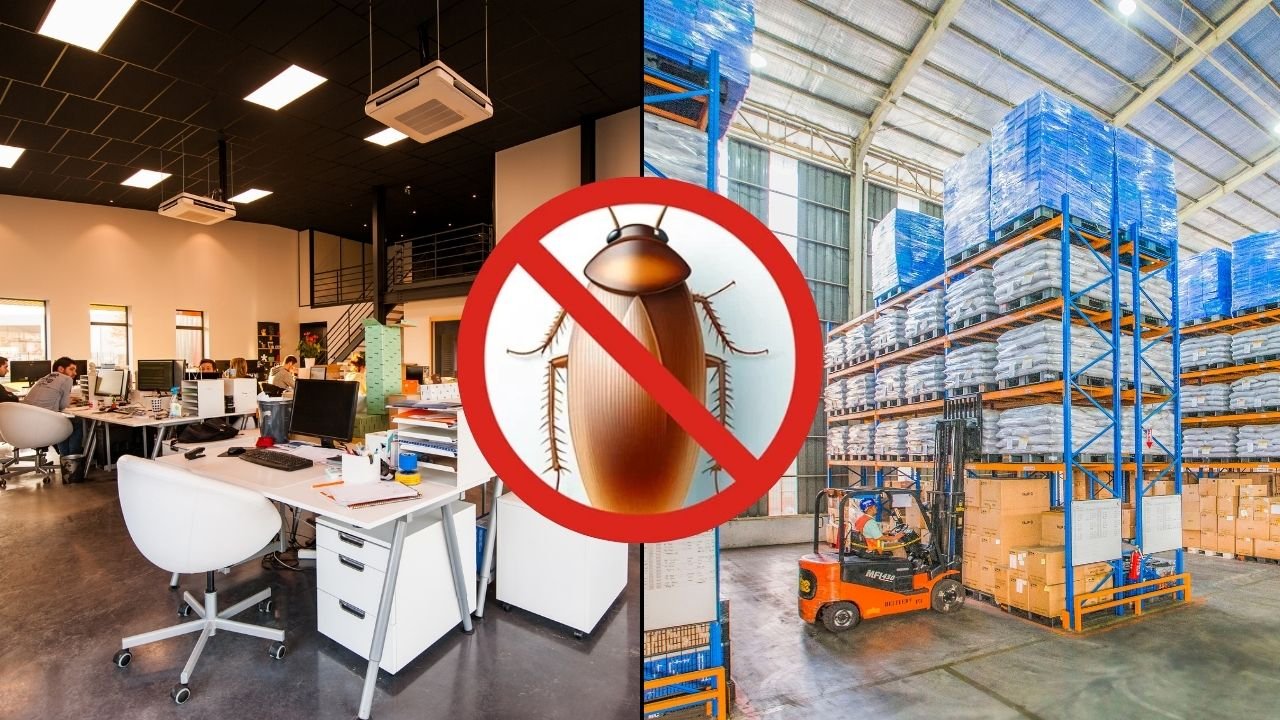 Cockroach Infestation Illustration in Offices and Factories