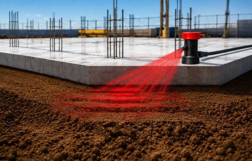 Surface spraying of anti-termite chemical on compacted soil before slab pour
