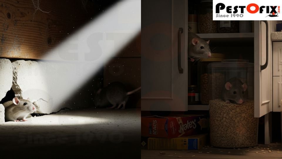 Rat and mice inspection in a property in Gurgaon with torch