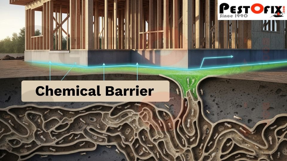 Termite Chemical Barrier under a Home Gurgaon