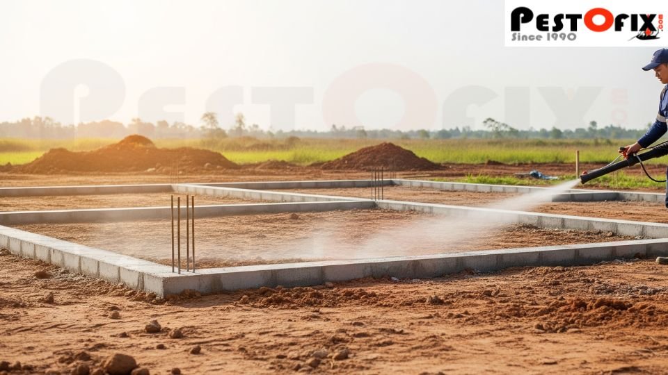 Termite Chemical Spray on a Pre-Construction Site Gurgaon